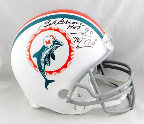 Bob Griese Signed F/S Miami Dolphins 72 TB Helmet w/ 2 Insc - JSA W Auth *Black