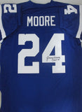 Indy Colts LENNY MOORE Signed Custom Blue Jersey AUTO w/ HOF '75 - JSA