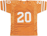TEXAS LONGHORNS EARL CAMPBELL AUTOGRAPHED SIGNED ORANGE JERSEY JSA STOCK #237060
