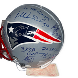 New England Patriots Legends Team Signed Autographed Helmet Brady Inscribed JSA