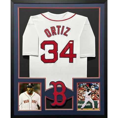 David Ortiz Big Papi Autographed Signed Framed Boston Red Sox Jersey JSA
