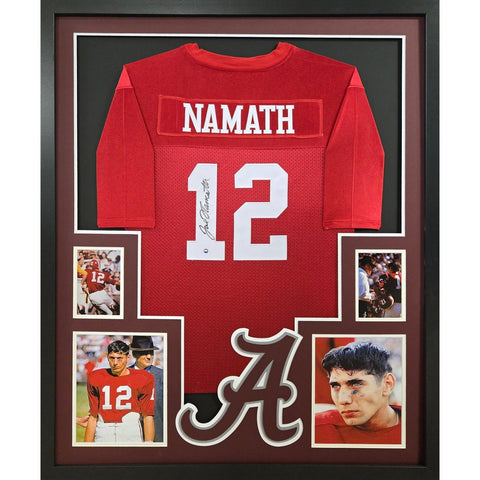 Joe Namath Autographed Signed Framed Alabama Jersey STEINER