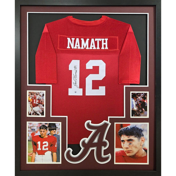 Joe Namath Autographed Signed Framed Alabama Jersey STEINER