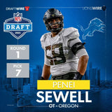 Penei Sewell Signed Detroit Lions Jersey (Beckett) 2021 #7 Overall Draft Pick OT