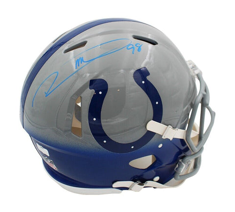 Robert Mathis Signed Indianapolis Colts Speed Authentic Custom Gray/Blue Helmet