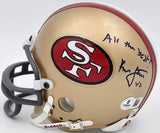 Ronnie Lott Autographed 49ers Gold Mini Helmet All The Best Beckett QR #BS30073