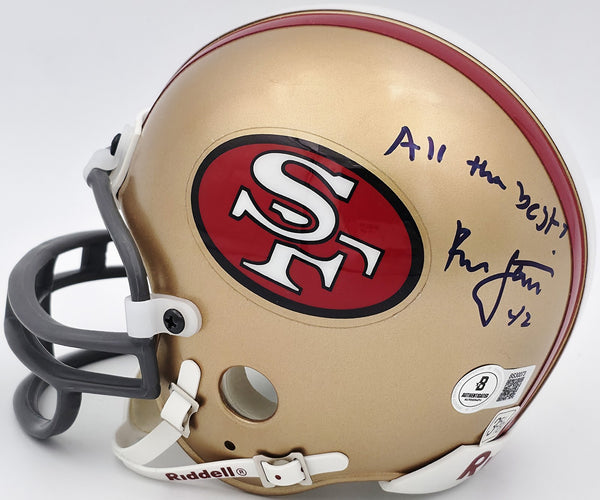 Ronnie Lott Autographed 49ers Gold Mini Helmet All The Best Beckett QR #BS30073