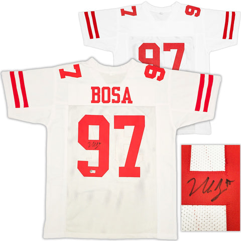 San Francisco 49ers Nick Bosa Autographed Signed White Jersey Beckett Wit