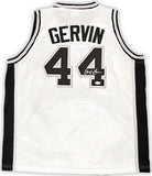 SAN ANTONIO SPURS GEORGE GERVIN AUTOGRAPHED WHITE JERSEY JSA STOCK #215714