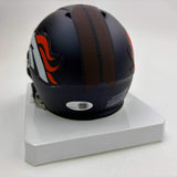 Autographed/Signed RJ R.J. Harvey Denver Broncos Speed Mini Football Helmet JSA