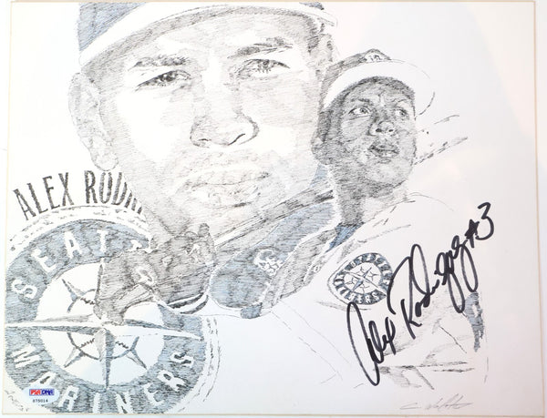 Alex Rodriguez Autographed Seattle Mariners 11x14 Photo Canvas - PSA COA
