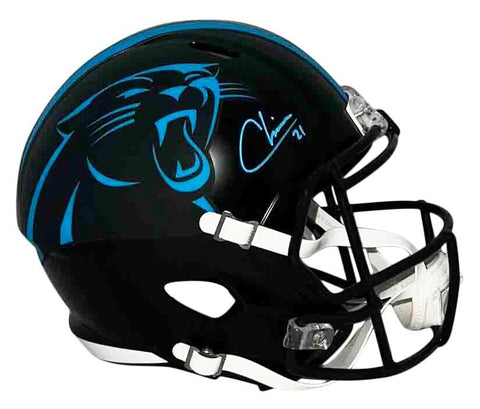 JEREMY CHINN SIGNED CAROLINA PANTHERS BLACK ALTERNATE FULL SIZE HELMET BECKETT