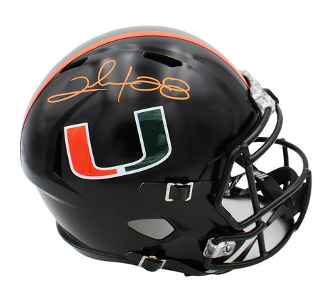 Clinton Portis Signed Miami Hurricanes Speed Full Size Black NCAA Helmet