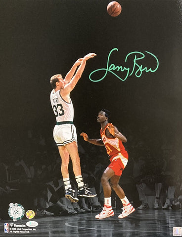 Larry Bird Signed 16x20 Boston Celtics vs Dominique Wilkins Photo Bird+JSA ITP