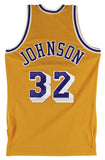 Lakers Magic Johnson "HOF 02" Signed Yellow MacGregor Sand-Knit Jersey BAS Wit 2
