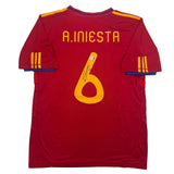 Autographed/Signed Andres Iniesta Spain Red World Cup Jersey Beckett BAS COA