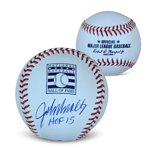 John Smoltz Autographed MLB Signed Hall of Fame 2015 Logo Baseball Beckett COA