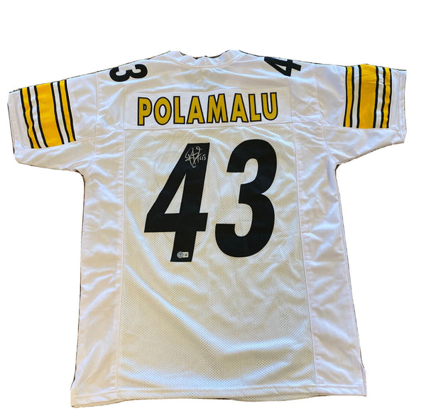 Troy Polamalu White Pittsburgh Steelers Autographed Signed Framed Jersey BECKETT