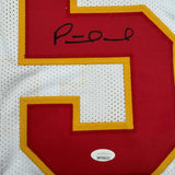 Autographed/Signed Patrick Mahomes Kansas City White Football Jersey JSA COA