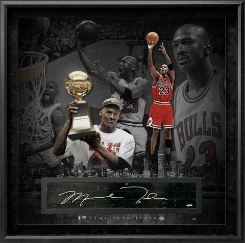 MICHAEL JORDAN Autographed Chicago Bulls GU Floor 36" x 36" Display UDA LE 1/23