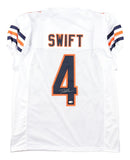 D'Andre Swift Chicago Signed White Pro Cut Football Jersey JSA QR Hologram