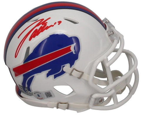 JOSH ALLEN Autographed (Red Ink) Buffalo Bills Mini Speed Helmet BECKETT