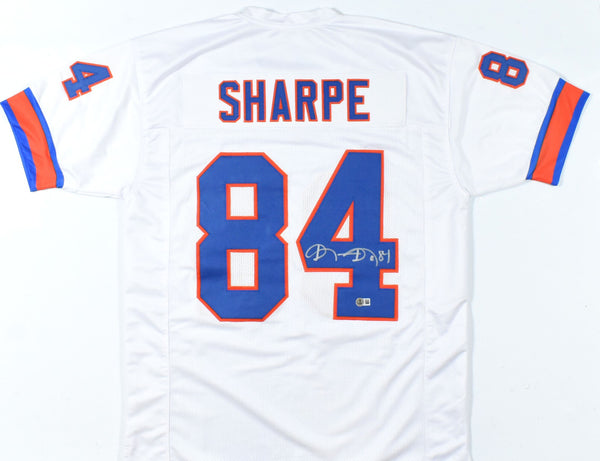Shannon Sharpe Autographed White TB Pro Style Jersey- Beckett W Hologram *Silver