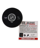 Ray Bourque Signed Boston Bruins Logo Puck (Cojo COA) 2001 Stanley Cup Champ