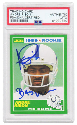 Andre Rison Signed Colts 1989 Score Rookie Card #272 w/Bad Moon - (PSA Slabbed)