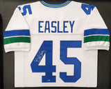 SEATTLE SEAHAWKS KENNY EASLEY AUTOGRAPHED FRAMED WHITE JERSEY MCS HOLO 200427