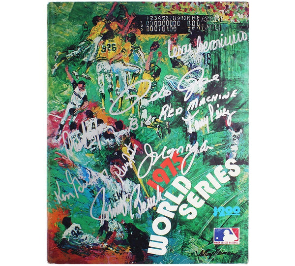 Pete Rose, Ken Griffey Sr, Johnny Bench Signed 1975 World Series Magazine -5 Sig