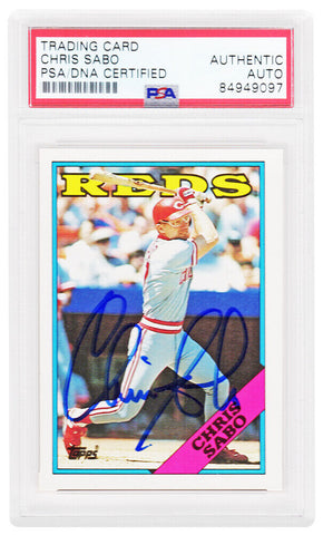 Chris Sabo Signed Reds 1988 Topps Traded Rookie Card #98T - (PSA Encapsulated)
