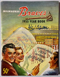 Braves Henry HANK AARON Signed 1955 Official Milw Yearbook Program Magazine JSA