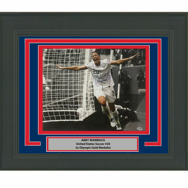 FRAMED Autographed/Signed ABBY WAMBACH Team USA 16x20 Soccer Photo PSA COA #2