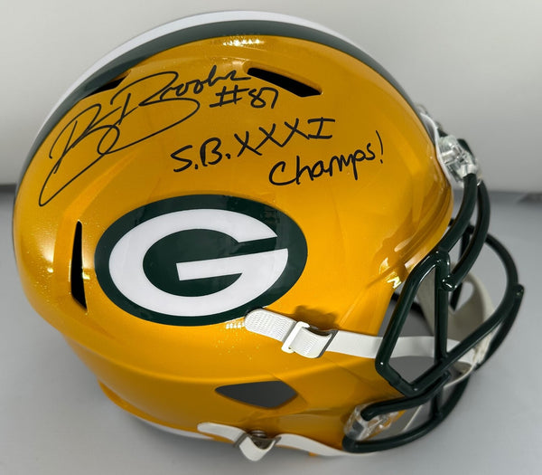 Packers ROBERT BROOKS Signed Full Size Replica Speed Helmet AUTO w/ SB XXXI JSA