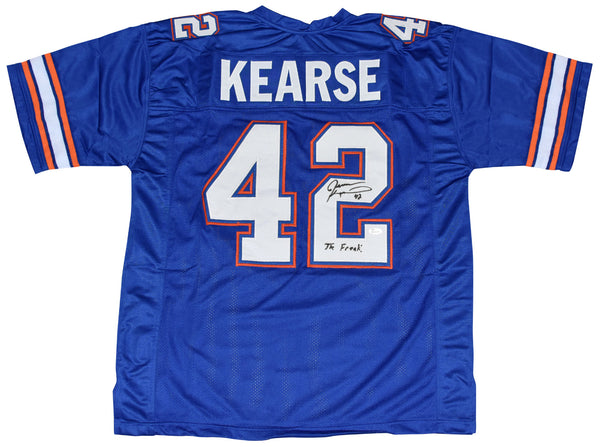 JEVON KEARSE AUTOGRAPHED FLORIDA GATORS #42 BLUE JERSEY W/ THE FREAK