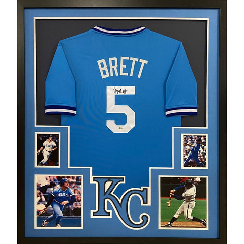 George Brett Autographed Signed Framed Kansas City Royals Jersey BECKETT