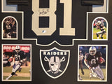FRAMED OAKLAND RAIDERS TIM BROWN AUTOGRAPHED SIGNED JERSEY BECKETT HOLOGRAM