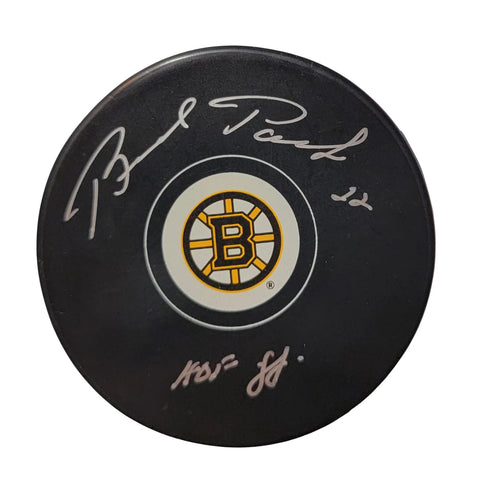 Brad Park Autographed Boston Bruins Logo Hockey Puck W/HOF 88 JSA Witnessed
