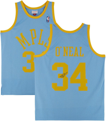 Shaquille O'Neal Lakers Signed Mitchell & Ness Light Blue 01-02 Swingman Jersey