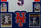 SUEDE FRAMED N.Y. METS BRANDON NIMMO AUTOGRAPHED SIGNED JERSEY FANATICS HOLO