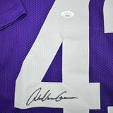 Framed Autographed/Signed Andrew Van Ginkel 35x39 Purple Football Jersey JSA COA