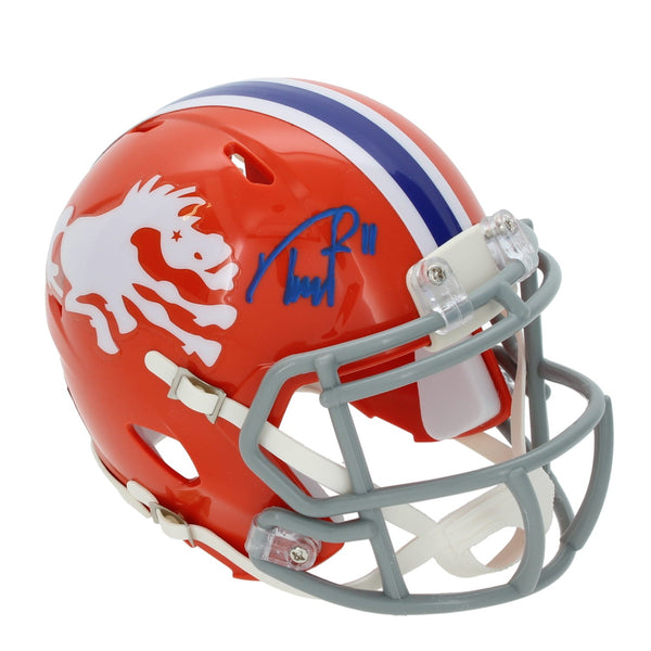 Troy Franklin Autographed Denver Broncos 1966 Throwback Mini Helmet Beckett