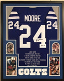 FRAMED LENNY MOORE AUTOGRAPHED SIGNED INSC BALTIMORE COLTS STAT JERSEY JSA COA