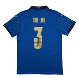 Autographed/Signed Giorgio Chiellini Italy Blue Soccer Jersey Beckett COA