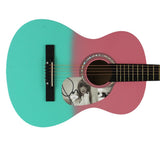 Taylor Swift Signed 38" Pink & Green Acoustic Guitar