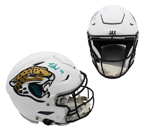 Travis Hunter Signed Jacksonville Jaguars Speed Authentic Flex ALT White Helmet