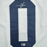 Autographed/Signed Mike Sainristil Michigan White Jersey Beckett BAS COA