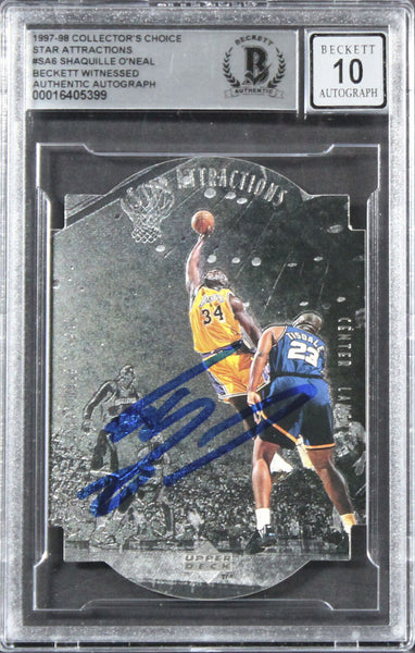 Lakers Shaquille O'Neal Signed 1997 CC SA #SA6 Card Auto 10! BAS Slabbed