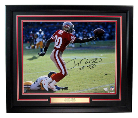 Jerry Rice HOF Autographed 16x20 Photo 49ers Framed Fanatics 181870